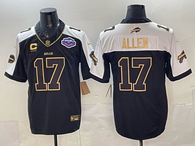 Men 2026 Buffalo Bills #17 Allen black gold three generations Nike Limited NFL Jersey style 004->buffalo bills->NFL Jersey